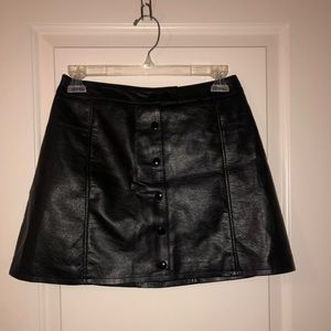 Black faux leather skirt